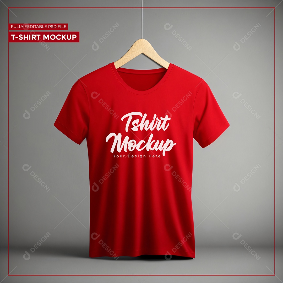 Tshirt Camisa No Cabide Mockup PSD Editável