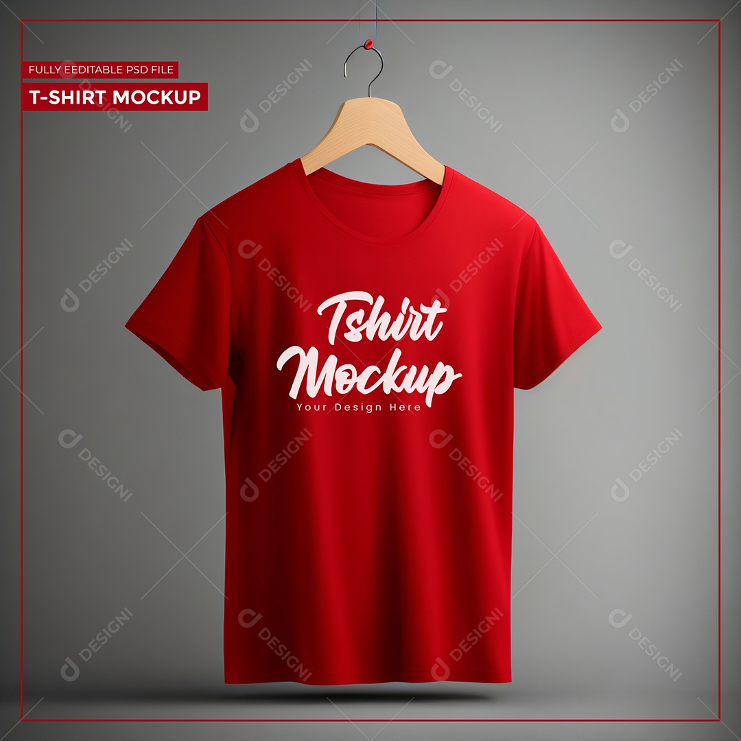 Tshirt Camisa No Cabide Mockup PSD Editável