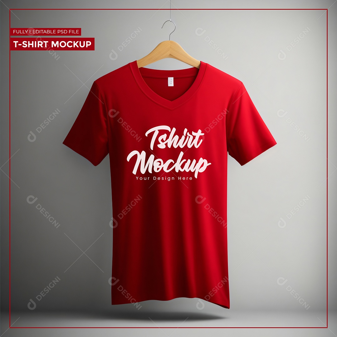 Mockup Tshirt Camisa No Cabide PSD Editável