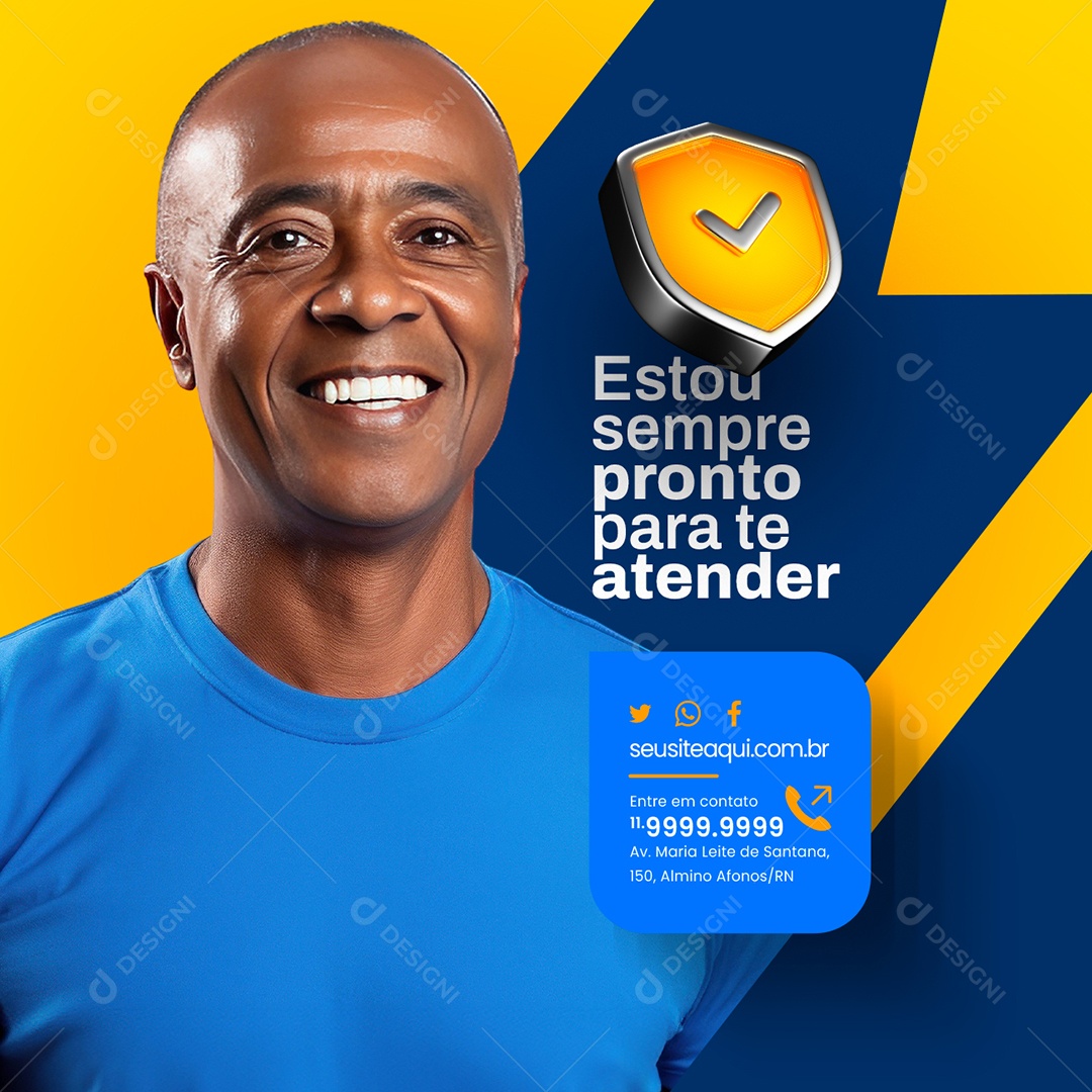 Social Media Eletricista Estou Sempre Pronto para Te Atender PSD Editável