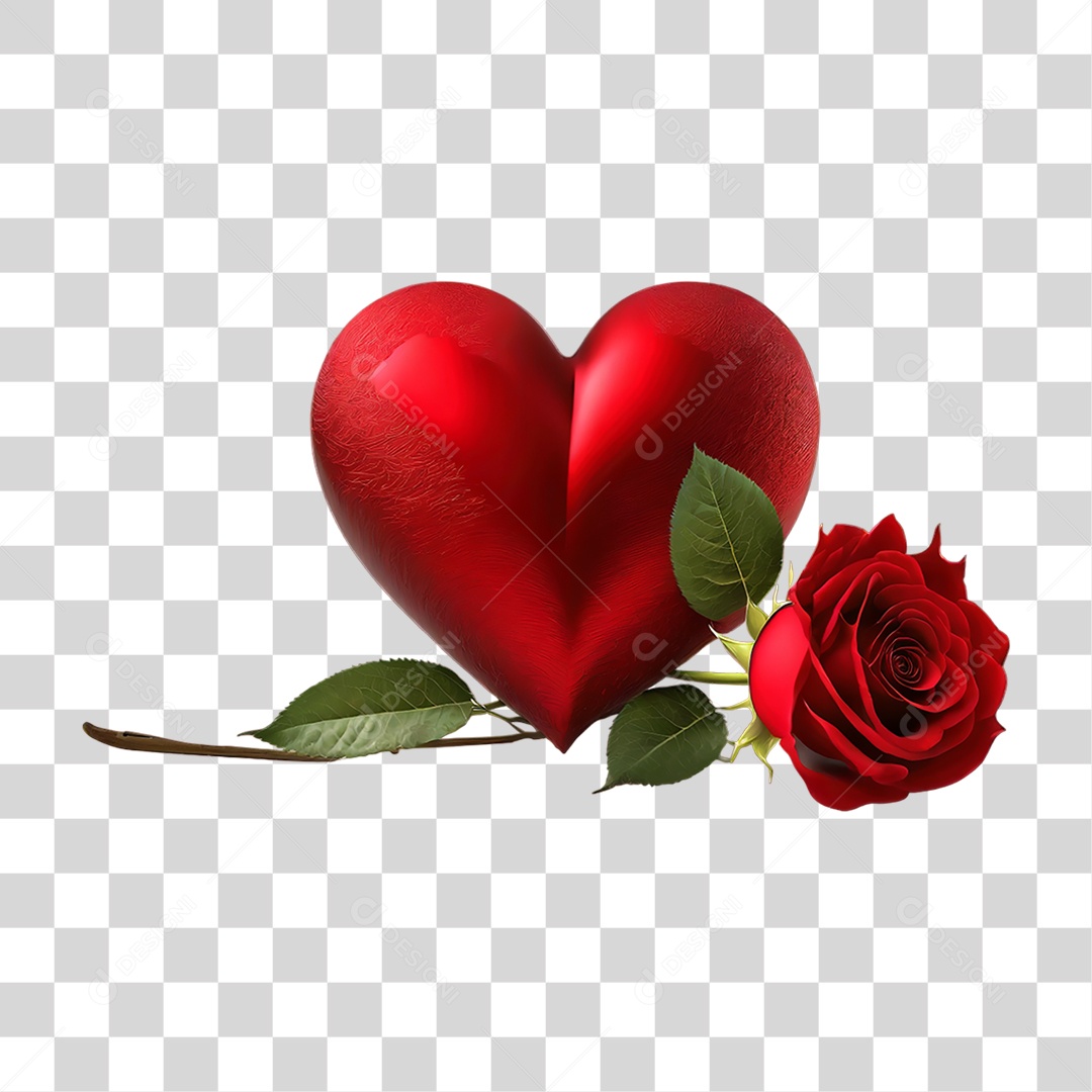 Flores Rosas Coração PNG Transparente