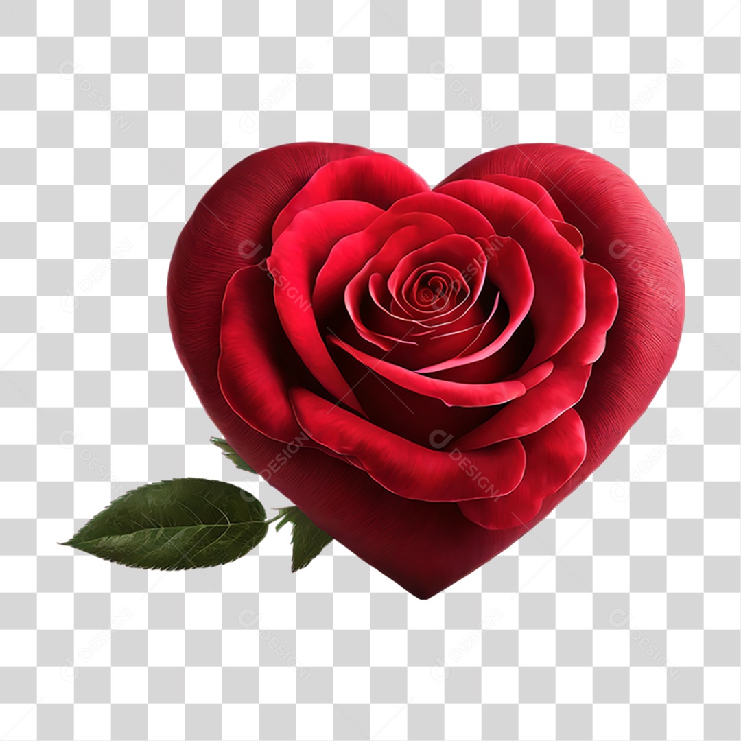 Flores Rosas Coração PNG Transparente