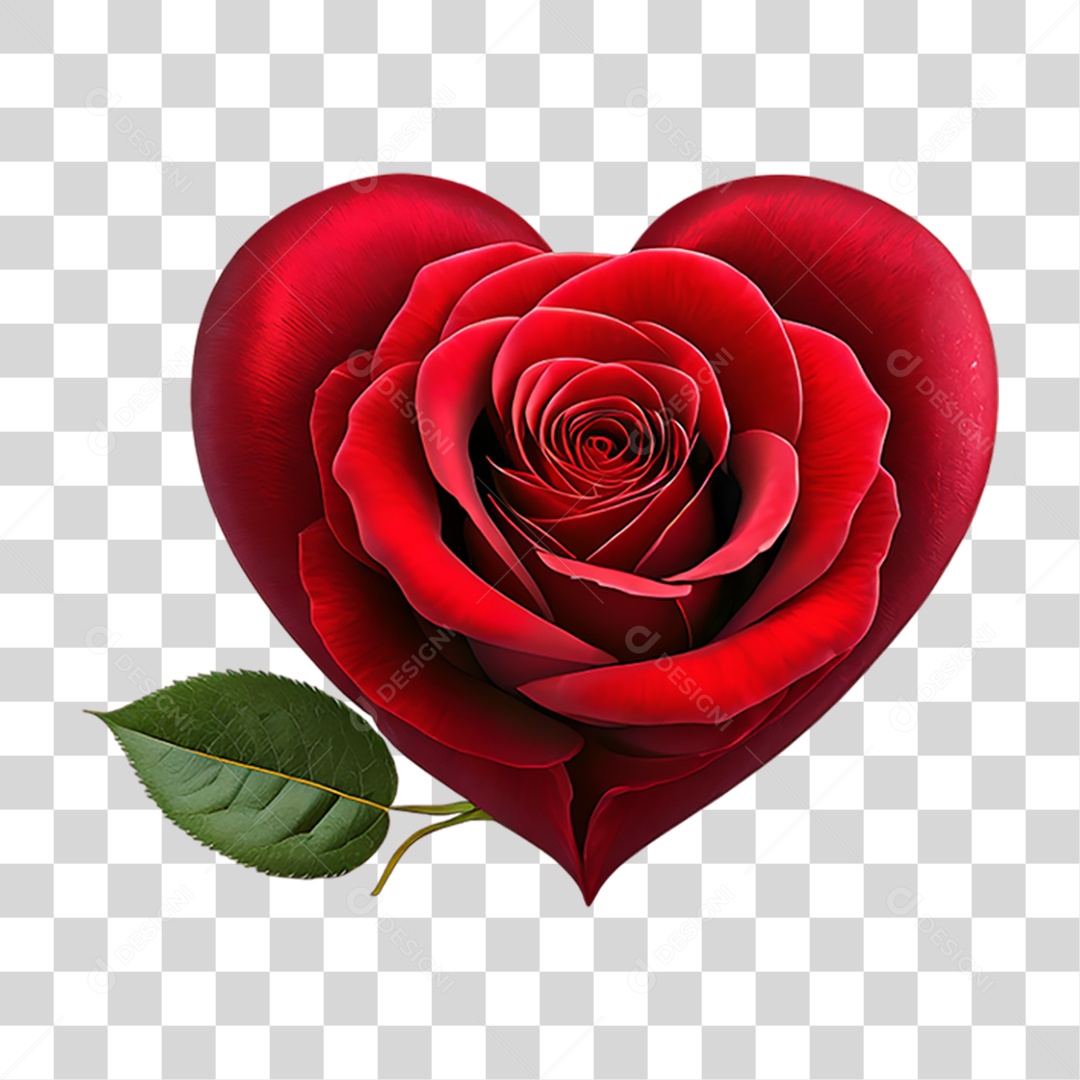 Flores Rosas Coração PNG Transparente