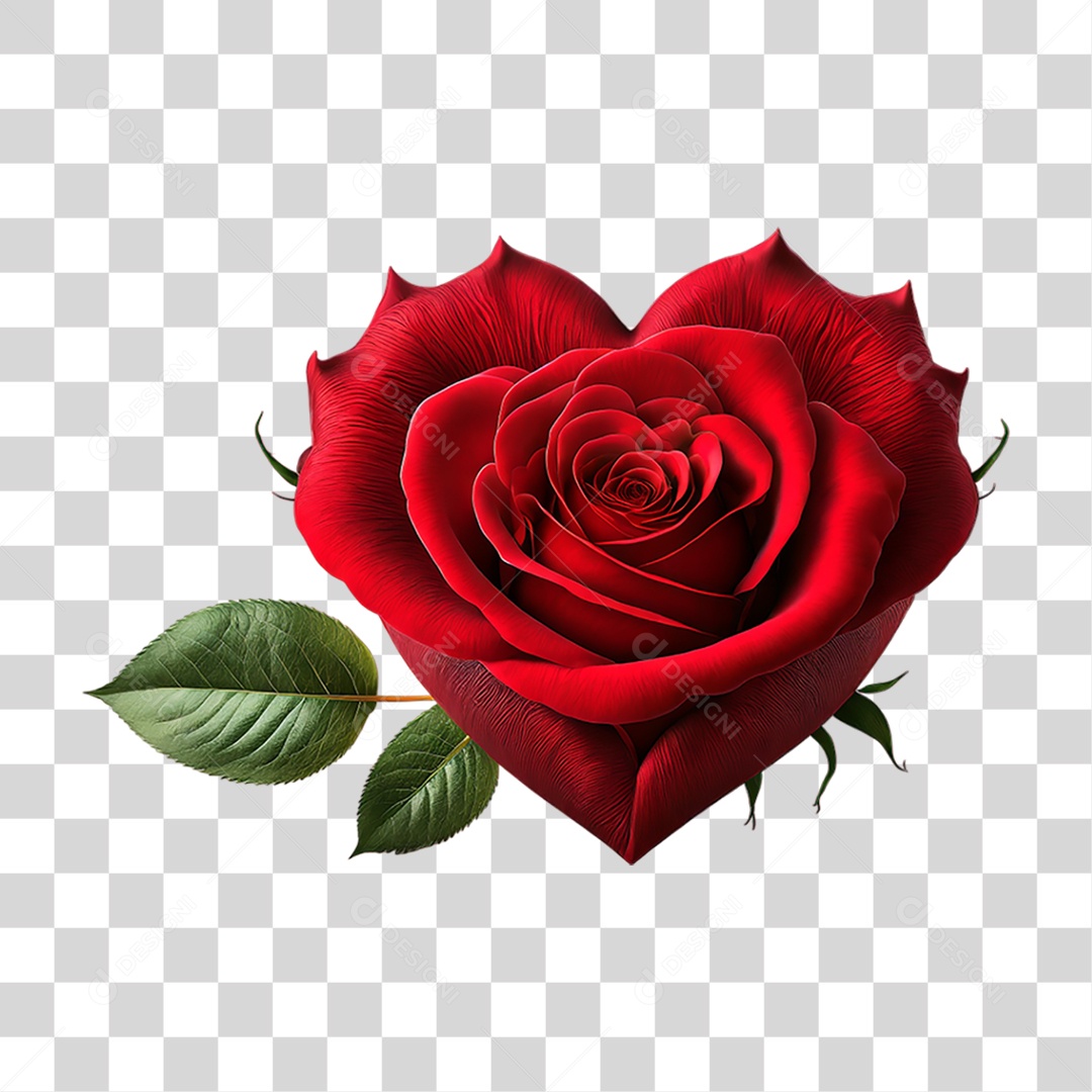Flores Rosas Coração PNG Transparente