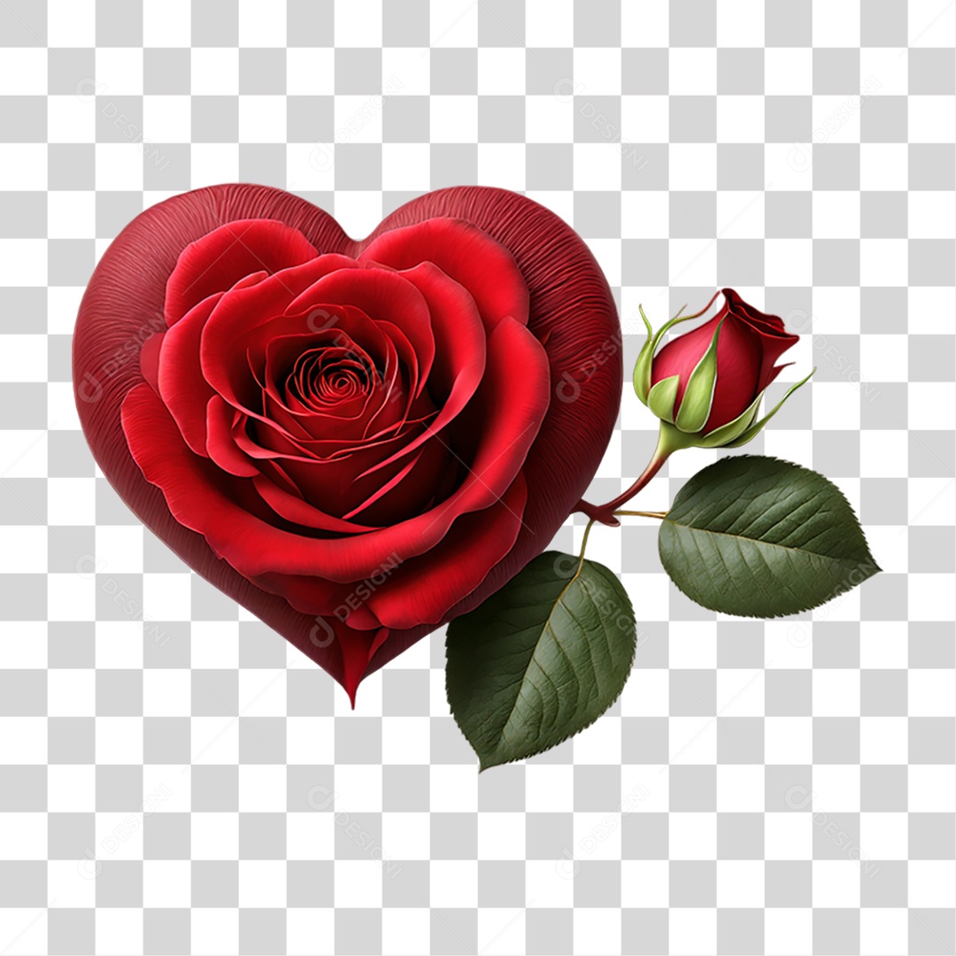Flores Rosas Coração PNG Transparente