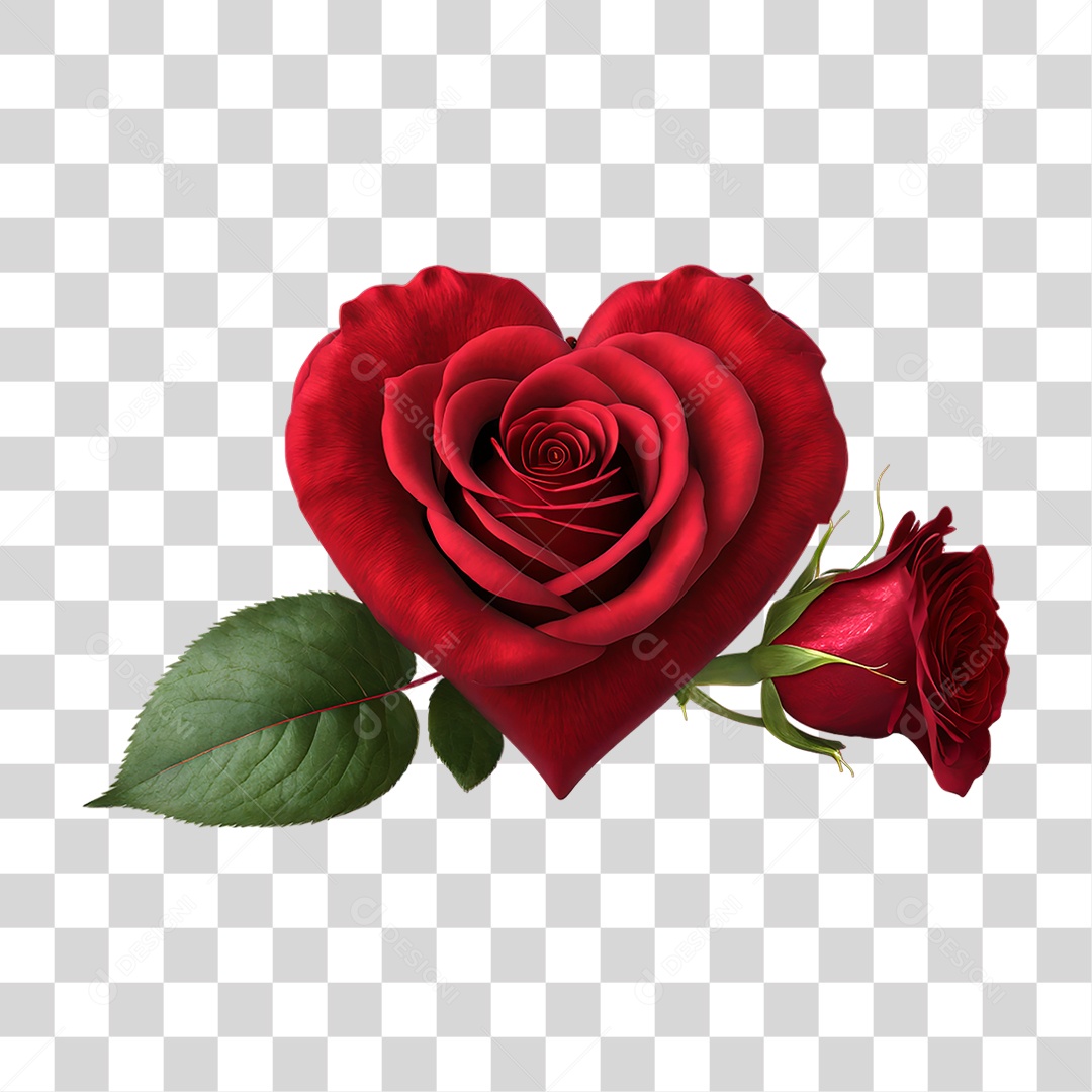 Flores Rosas Coração PNG Transparente