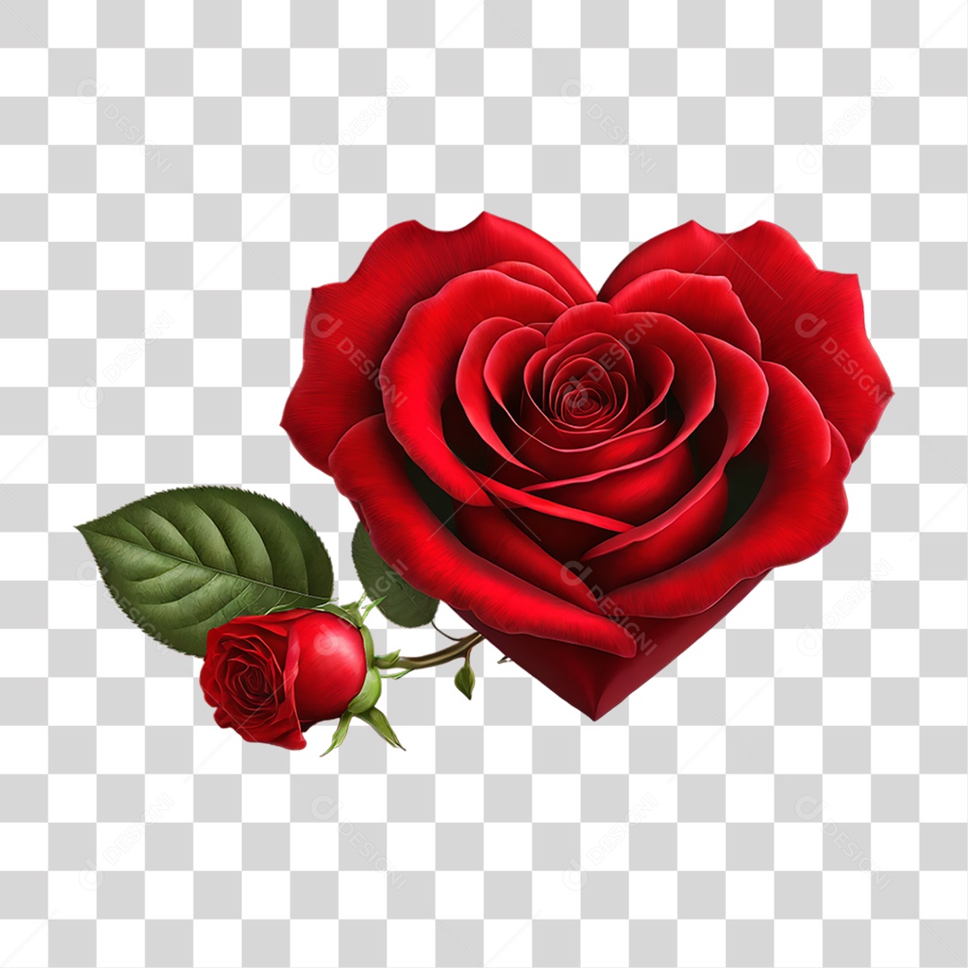 Flores Rosas Coração PNG Transparente