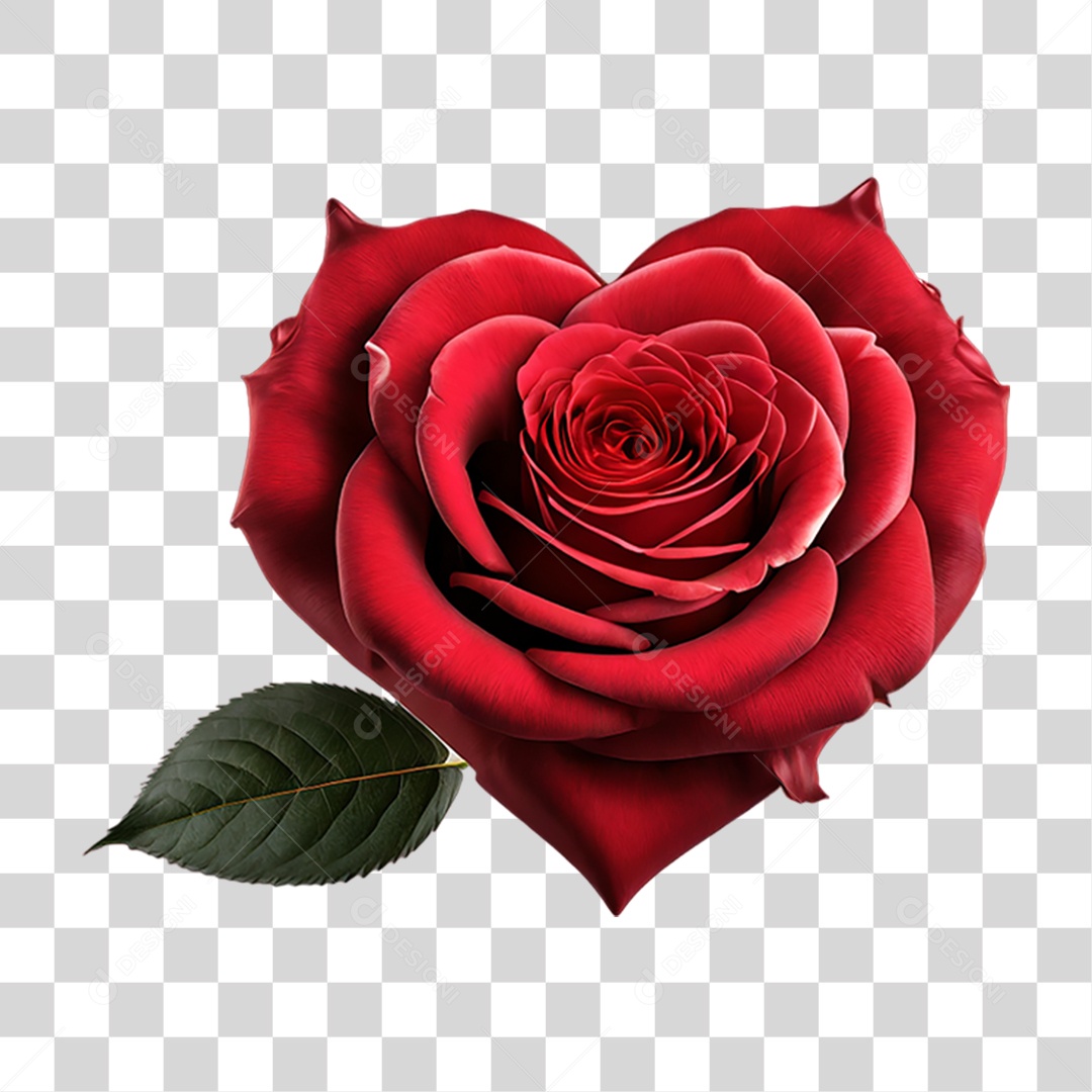 Flores Rosas Coração PNG Transparente