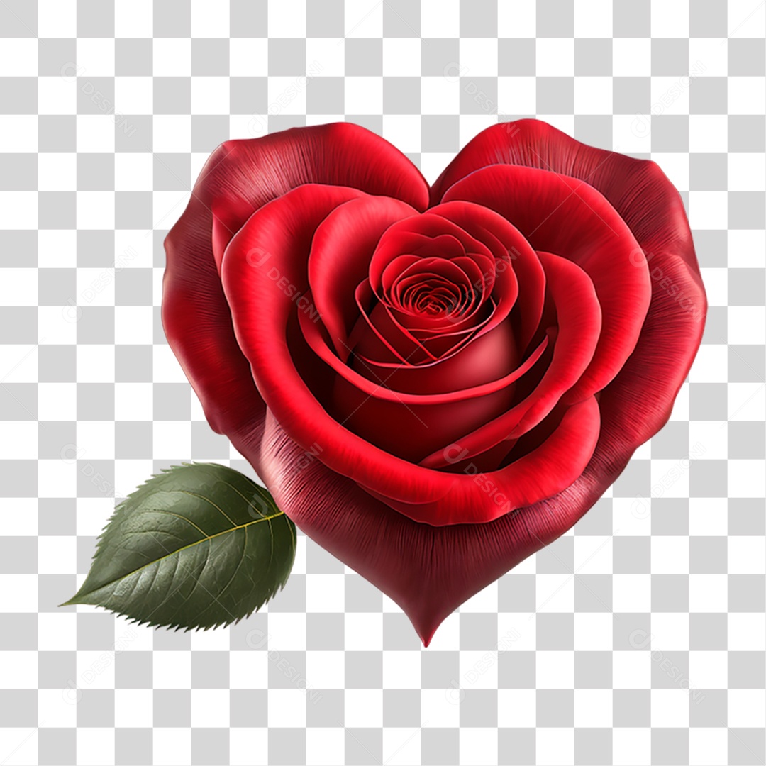 Flores Rosas Coração PNG Transparente