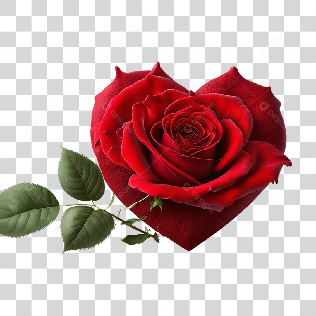 Flores Rosas Coração PNG Transparente