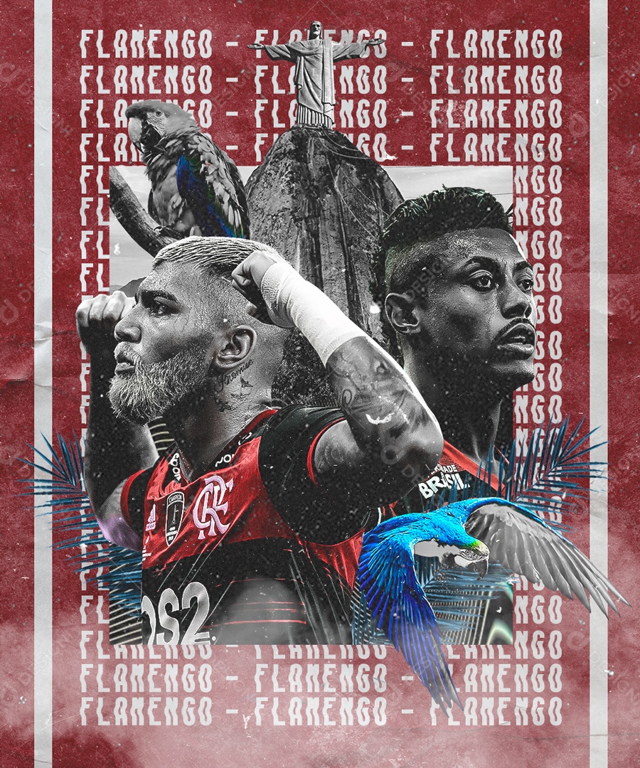 Social Media Flyer Futebol Flamengo PSD Editável