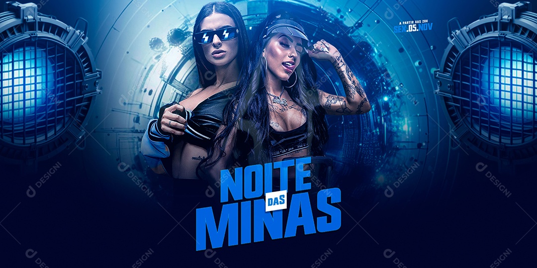 Banner Flyer Noite Das Minas Social Media PSD Editável