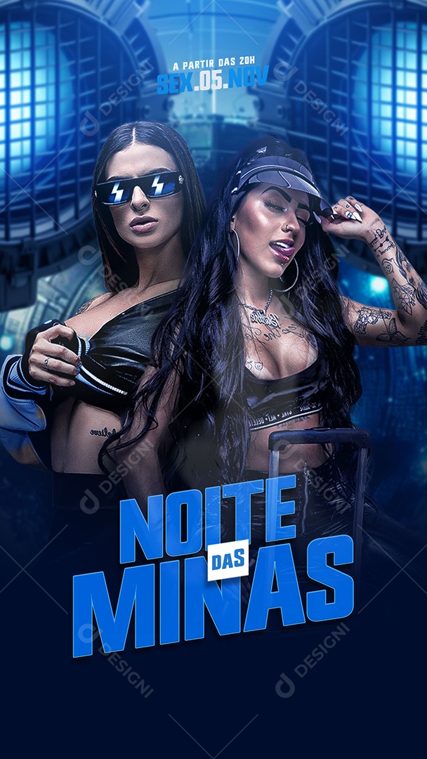 Story Flyer Noite Das Minas Social Media PSD Editável