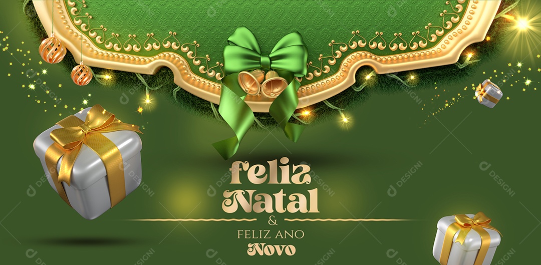 Banner Feliz Natal & Feliz Ano Novo Social Media PSD Editável