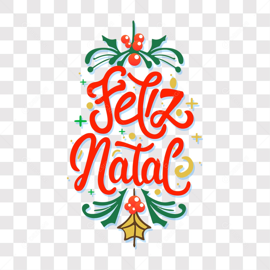 Lettering Feliz Natal Texto Vermelho EPS + PNG