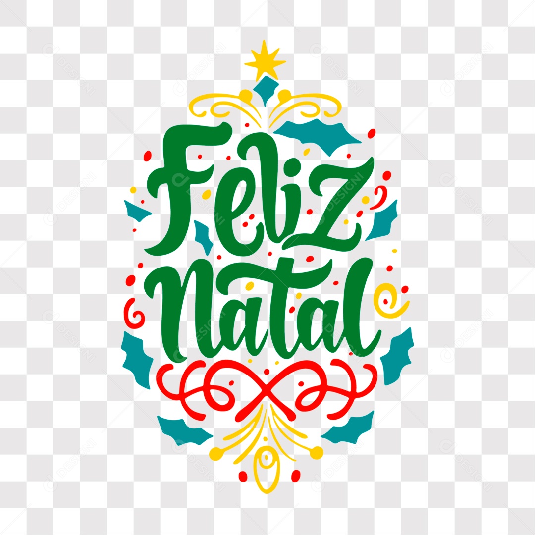 Lettering Feliz Natal Texto Verde EPS + PNG