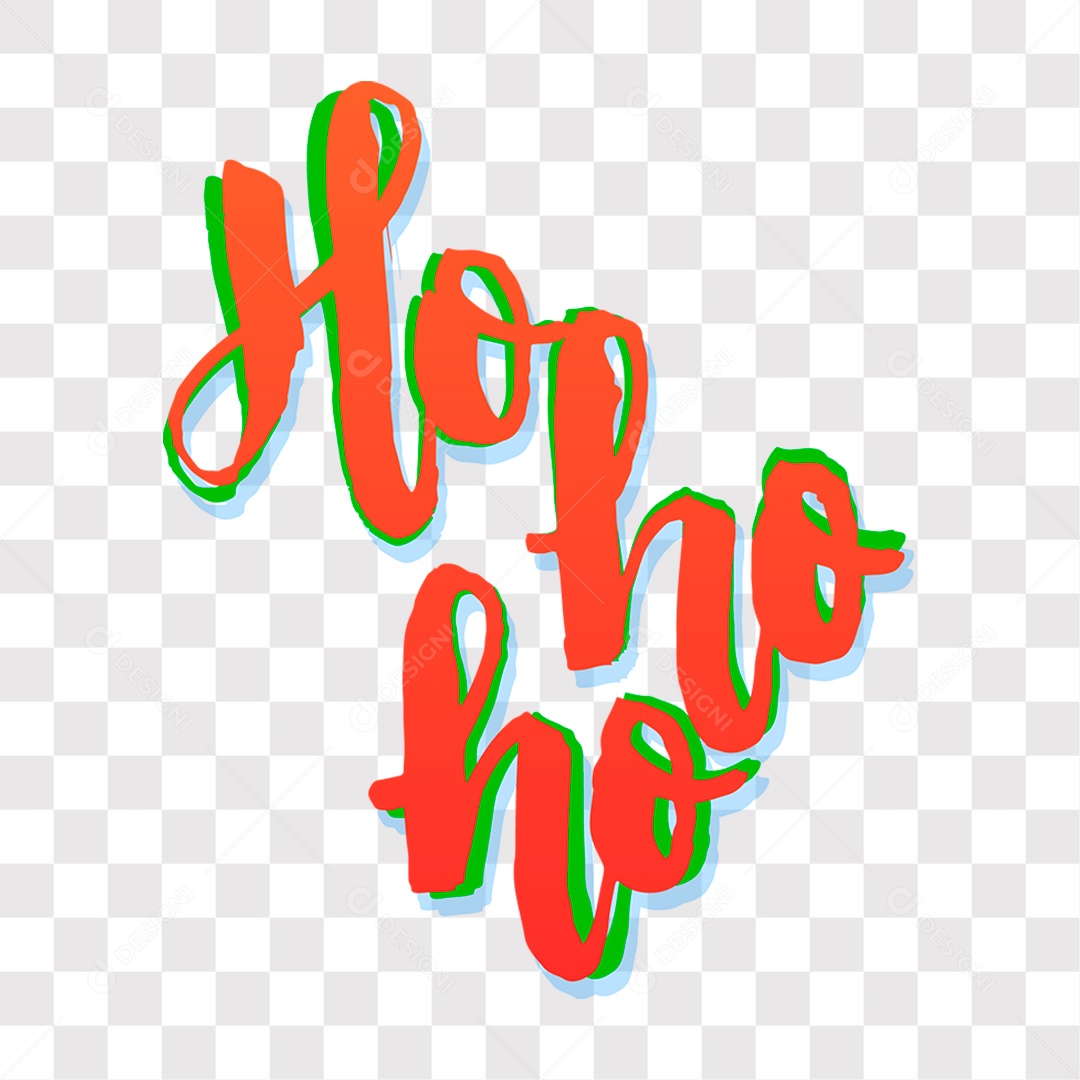 Lettering Natal Ho Ho Ho Texto Vermelho EPS + PNG
