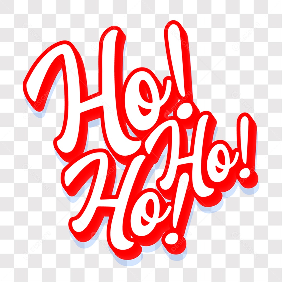 Lettering Natal Ho Ho Ho Texto Vermelho EPS + PNG