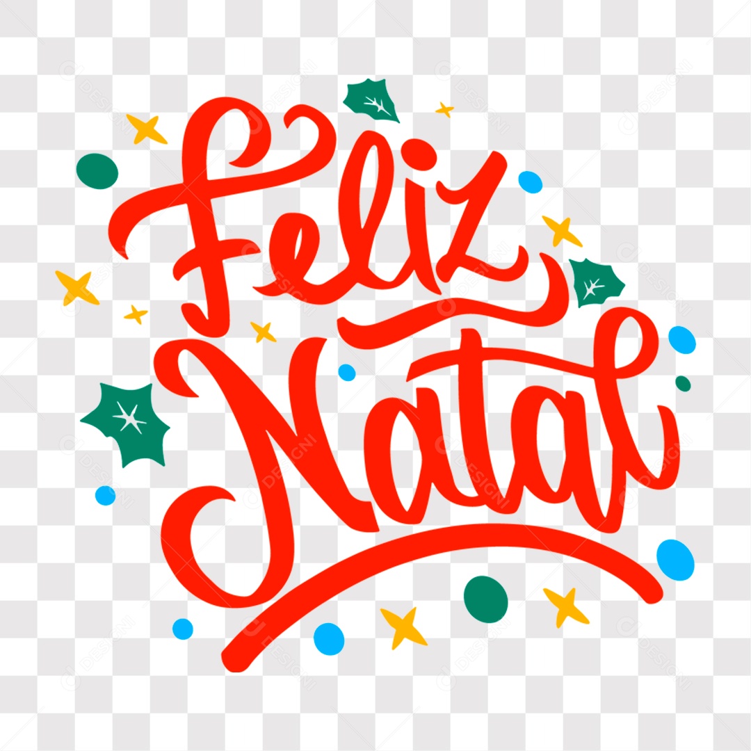 Lettering Feliz Natal Texto Vermelho EPS + PNG