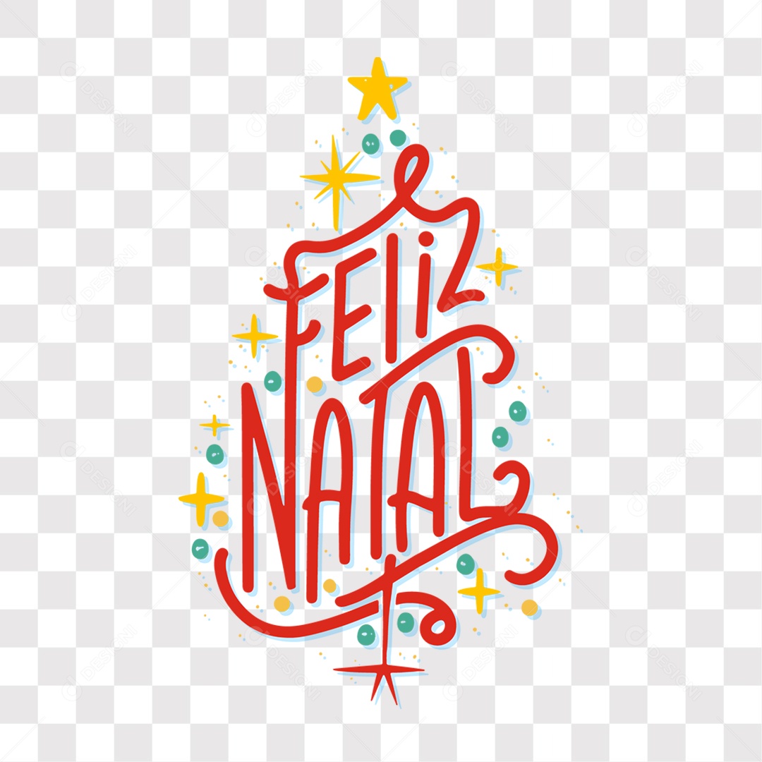 Lettering Feliz Natal Texto Vermelho EPS + PNG