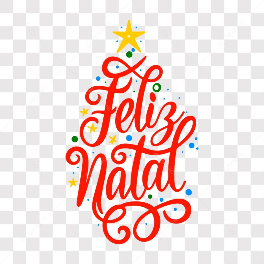 Lettering Feliz Natal Texto Vermelho EPS + PNG