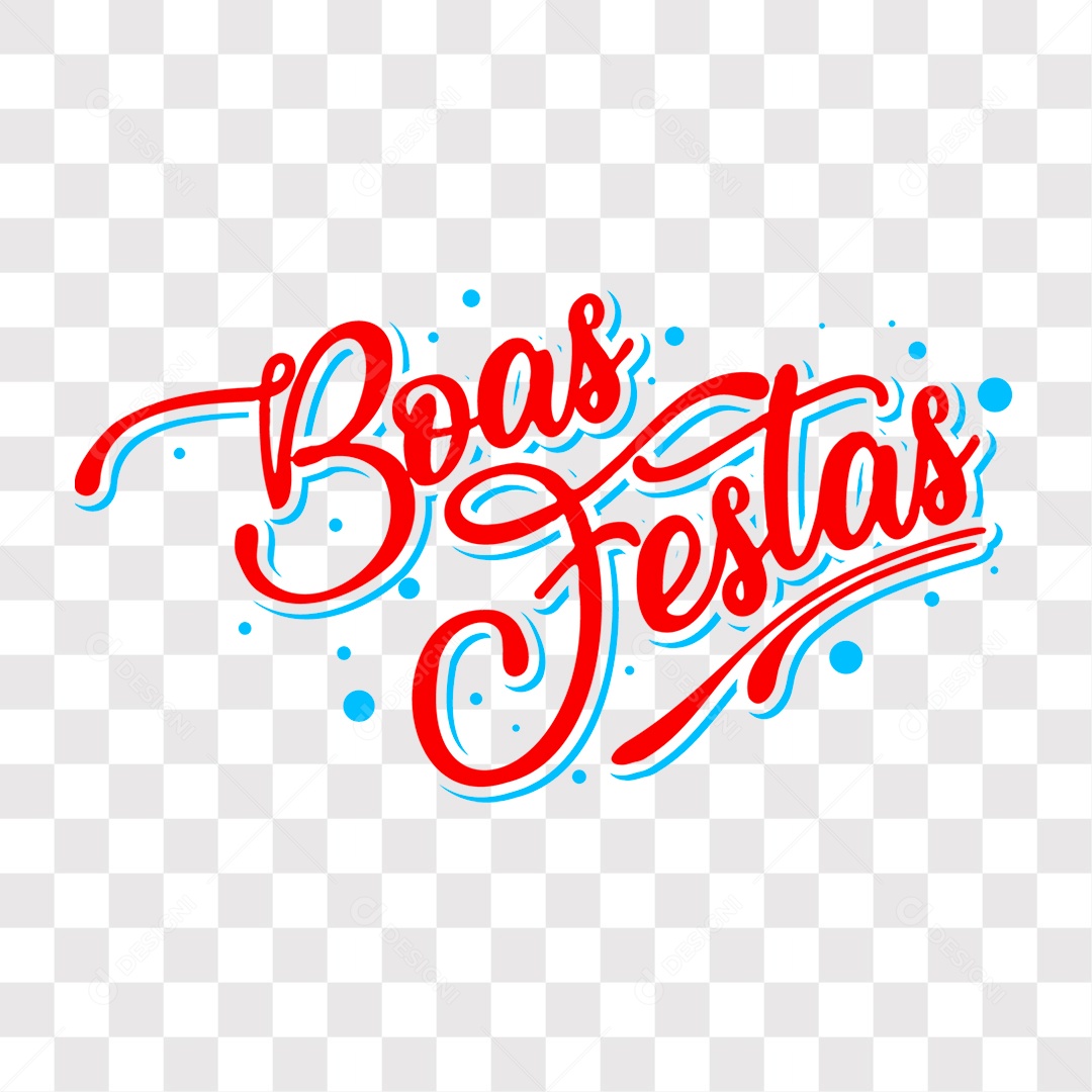 Lettering de Natal Boas Festas Texto Vermelho EPS + PNG