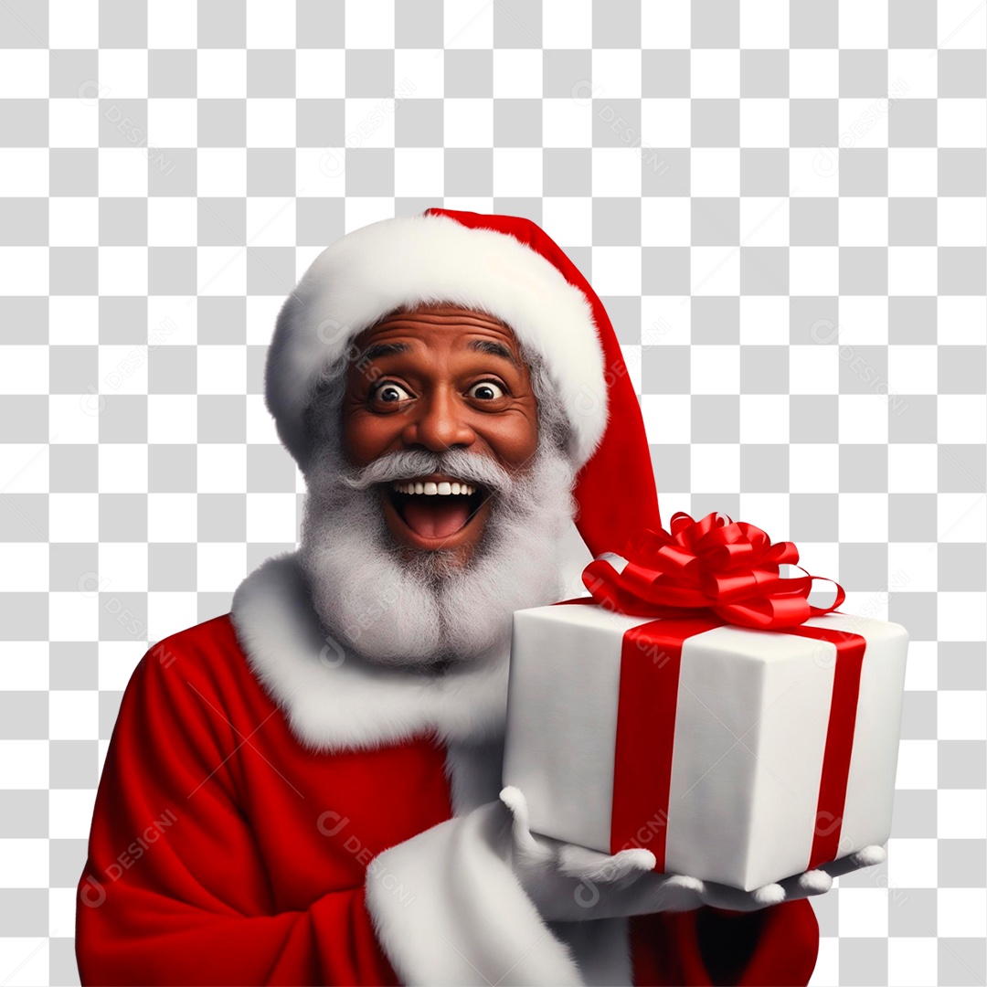 Papai Noel com Presentes Final de Ano Natal PNG Transparente