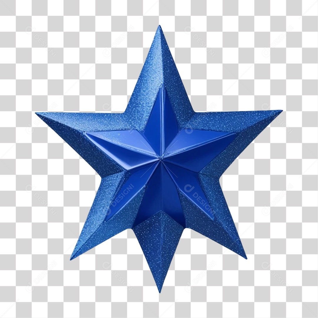 Estrela Azul Enfeite de Natal PNG Transparente
