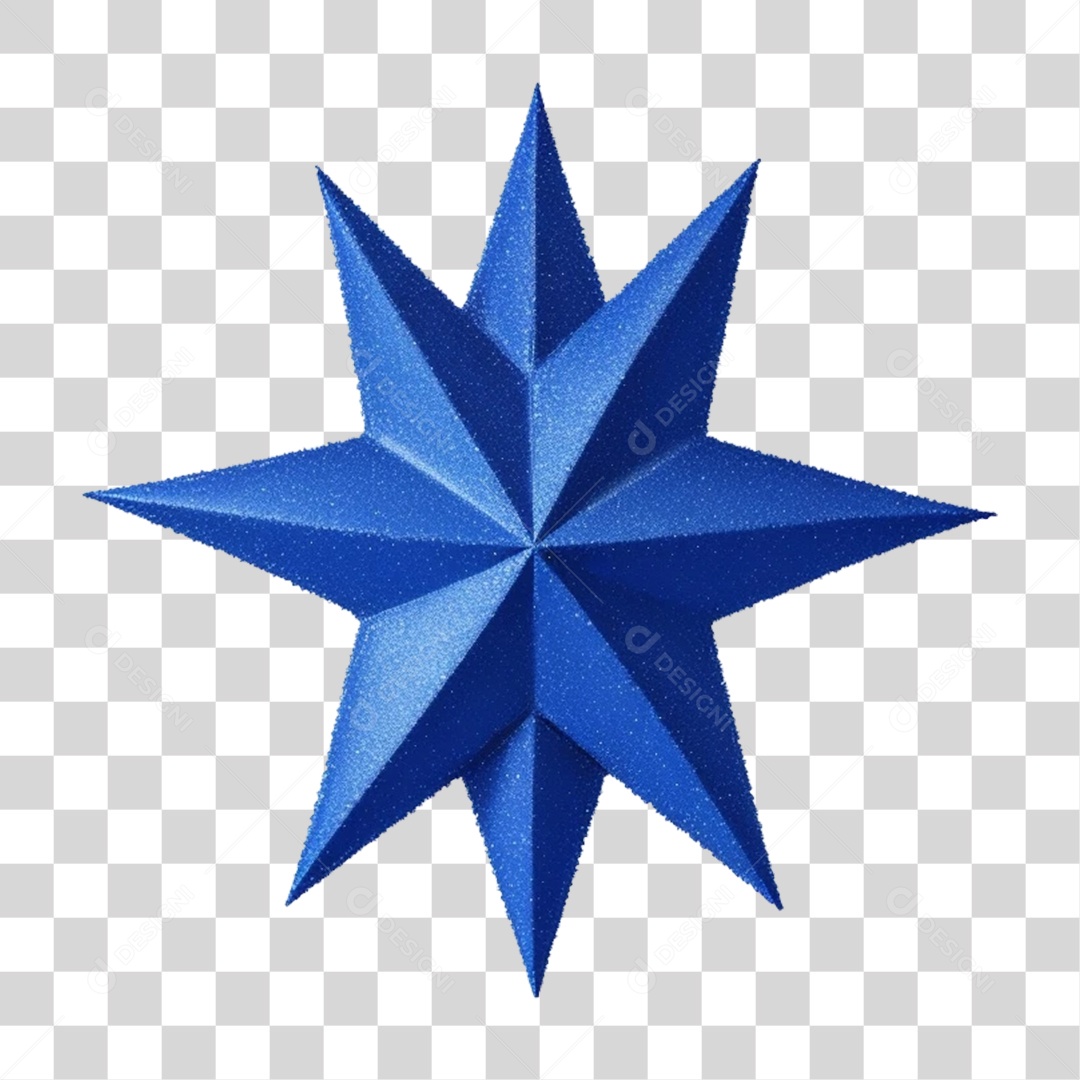 Estrela Azul Enfeite de Natal PNG Transparente