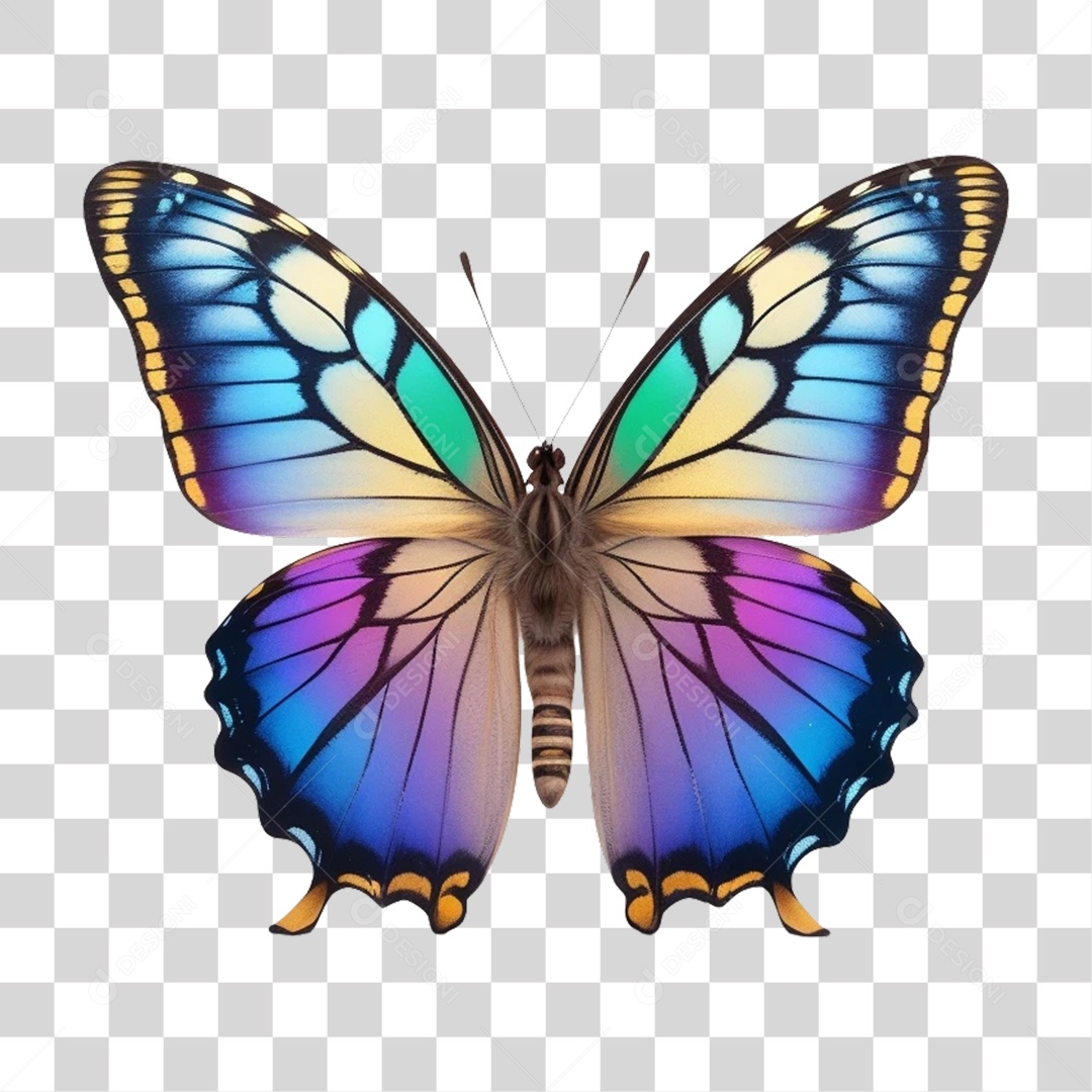 Borboleta Colorida PNG Transparente