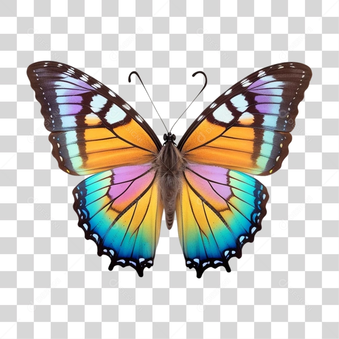 Borboleta Colorida PNG Transparente