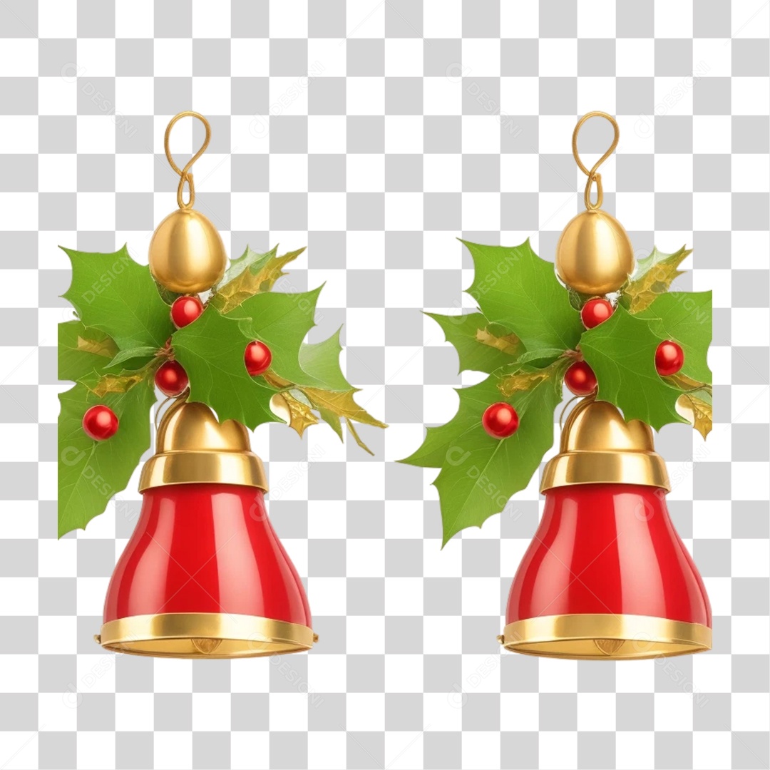 Sinos Enfeites de Natal PNG Transparente