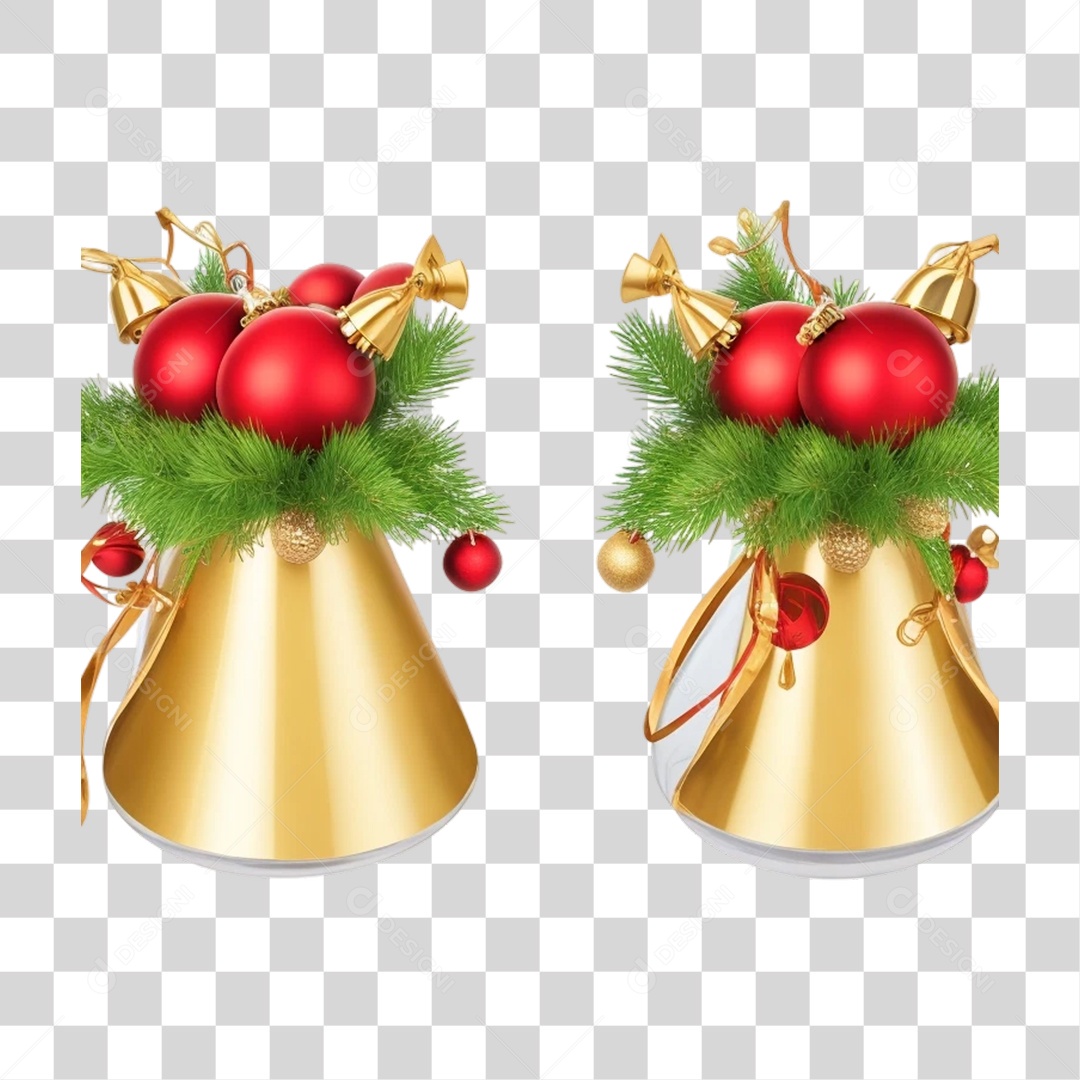Sinos Enfeites de Natal PNG Transparente