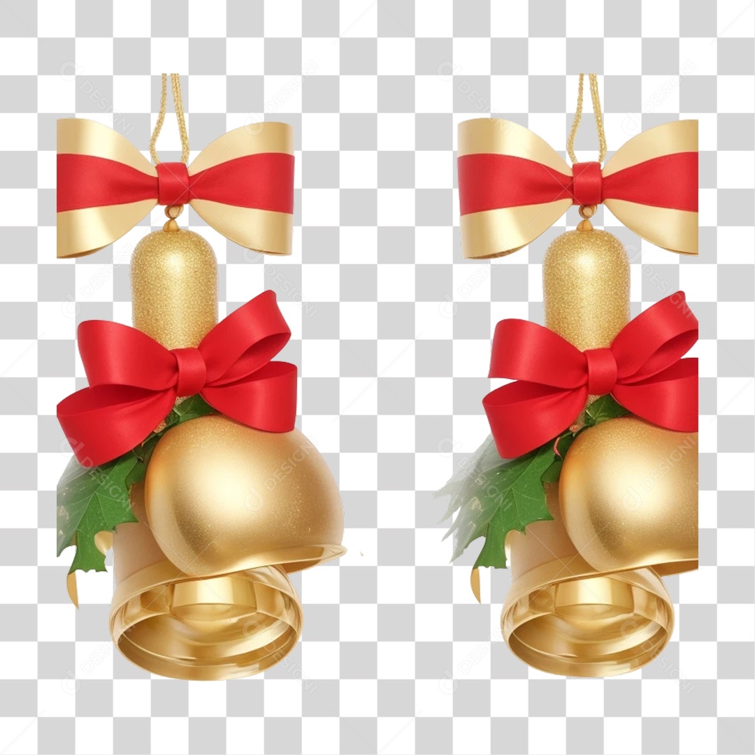 Sinos Enfeites de Natal PNG Transparente