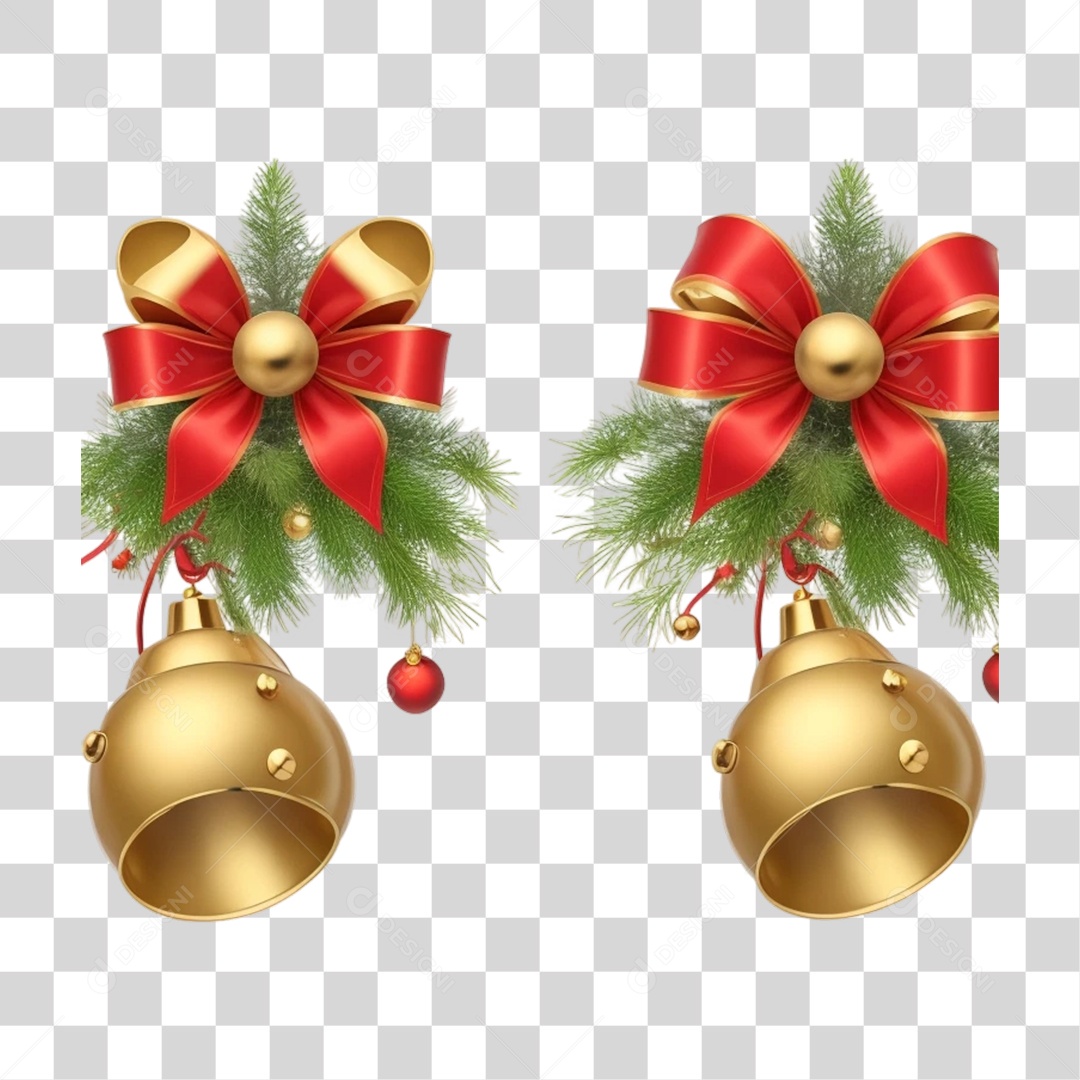 Sinos Enfeites de Natal PNG Transparente