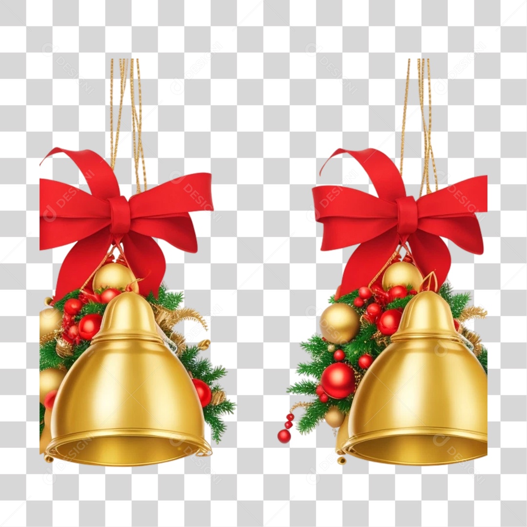 Sinos Enfeites de Natal PNG Transparente