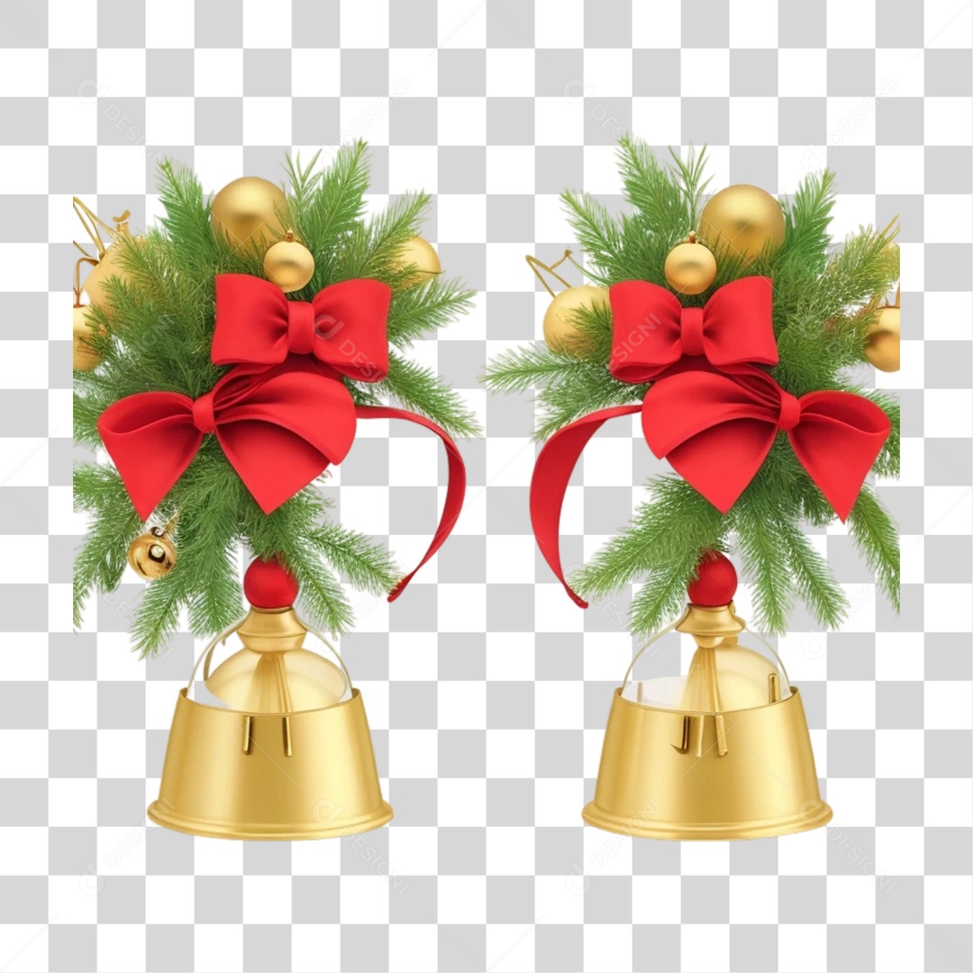 Sinos Enfeites de Natal PNG Transparente