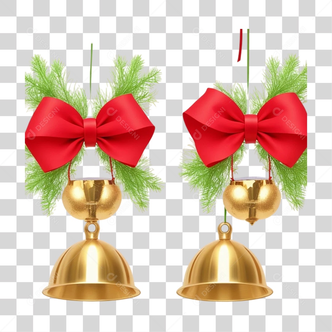 Sinos Enfeites de Natal PNG Transparente