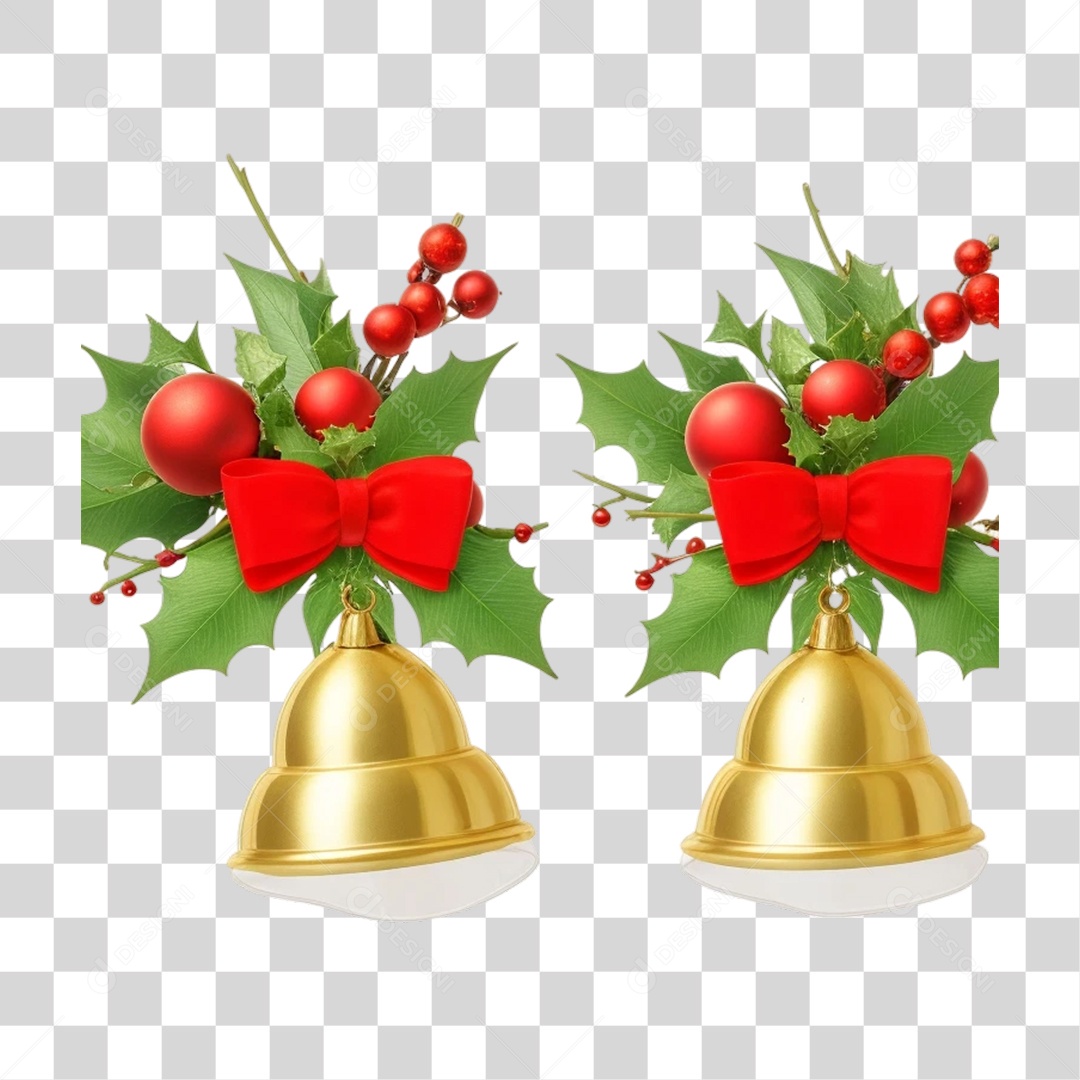 Sinos Enfeites de Natal PNG Transparente