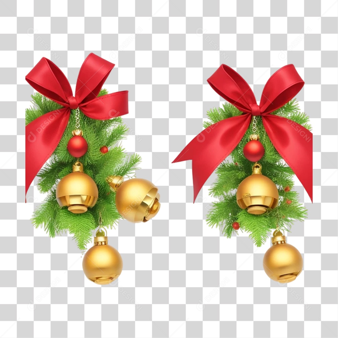 Sinos Enfeites de Natal PNG Transparente