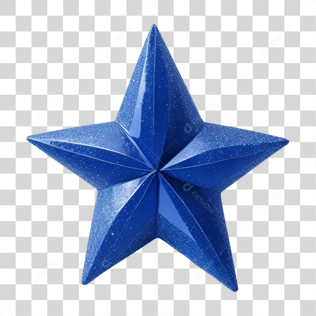 Estrela Azul Enfeite de Natal PNG Transparente