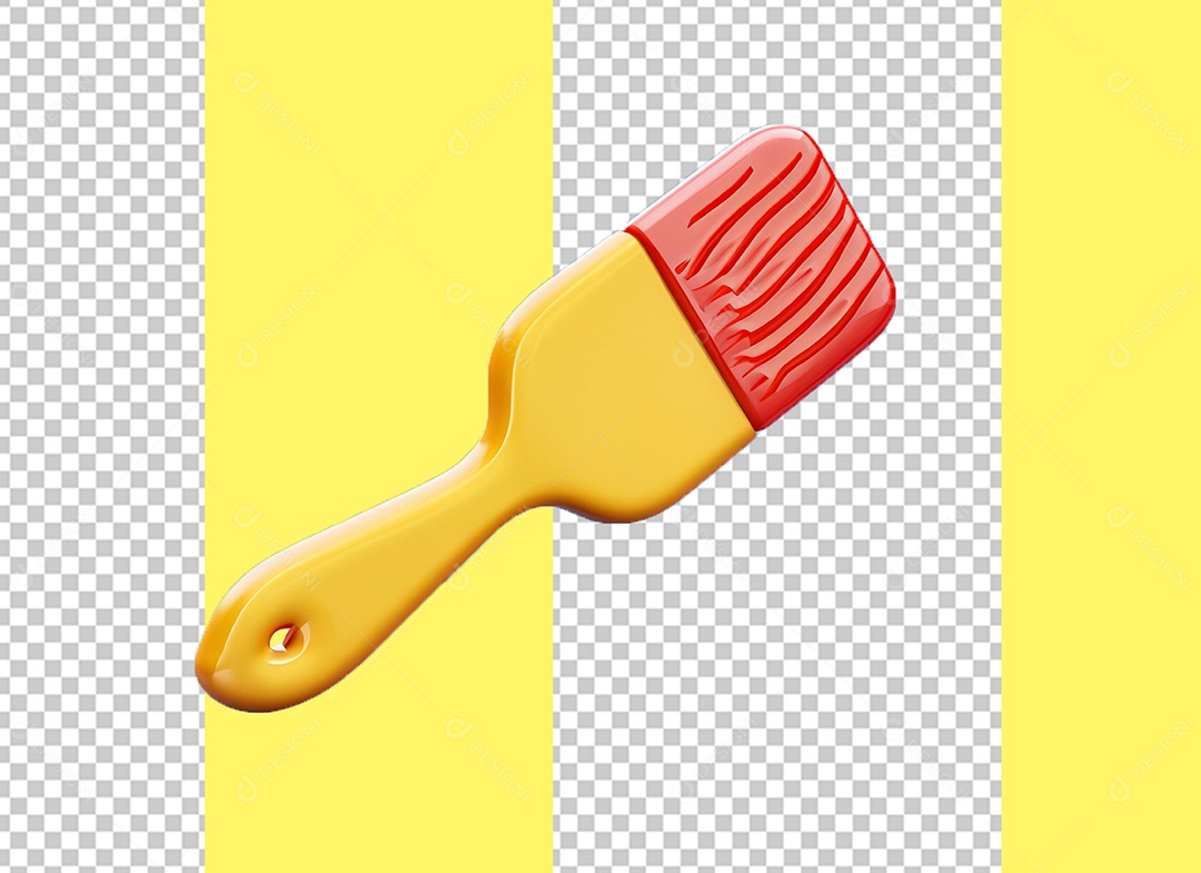 Elemento 3D Pincel de Pintura para Composição PSD