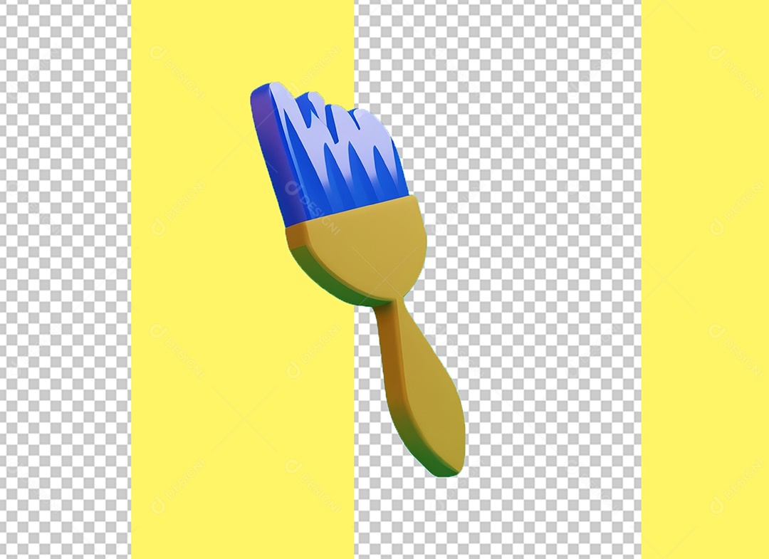Pincel de Pintura Elemento 3D para Composição PSD