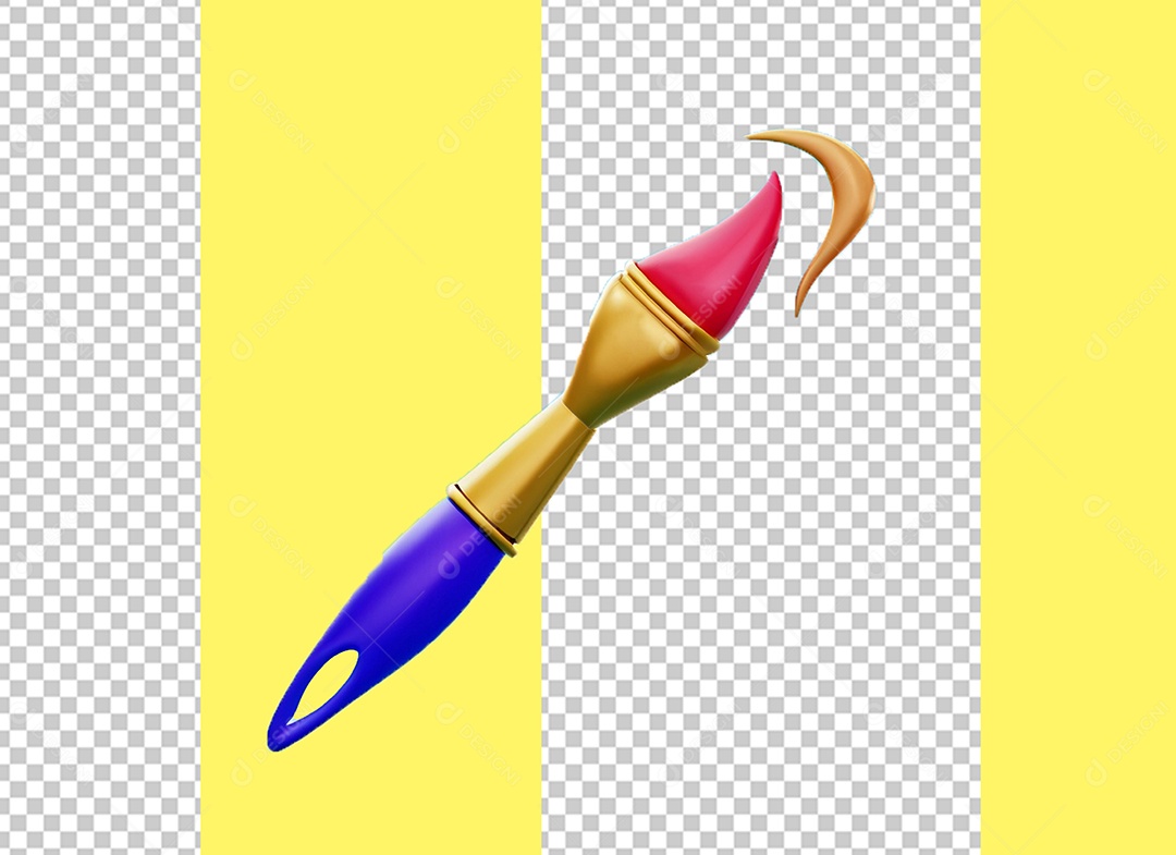 Pincel de Pintura Desenho Elemento 3D para Composição PSD