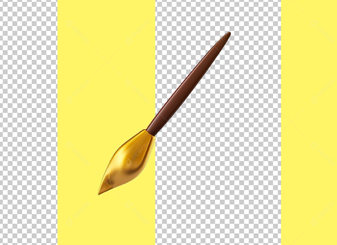 Pincel de Pintura Desenho Elemento 3D para Composição PSD