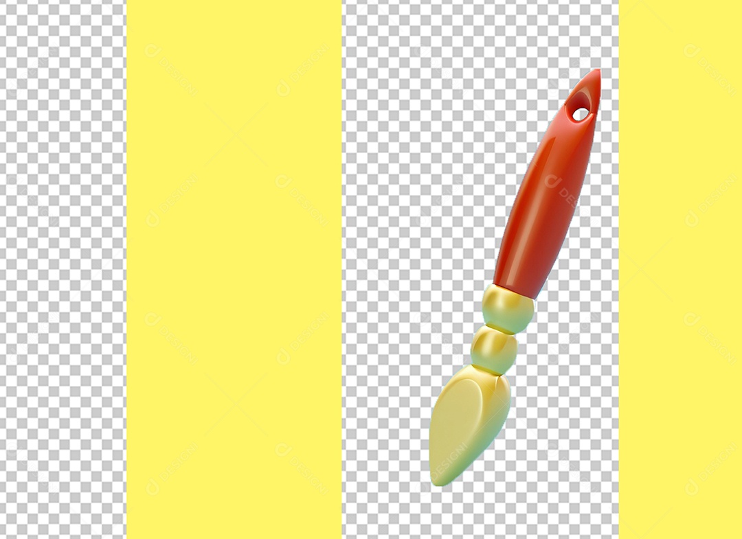 Pincel de Pintura Desenho Elemento 3D para Composição PSD