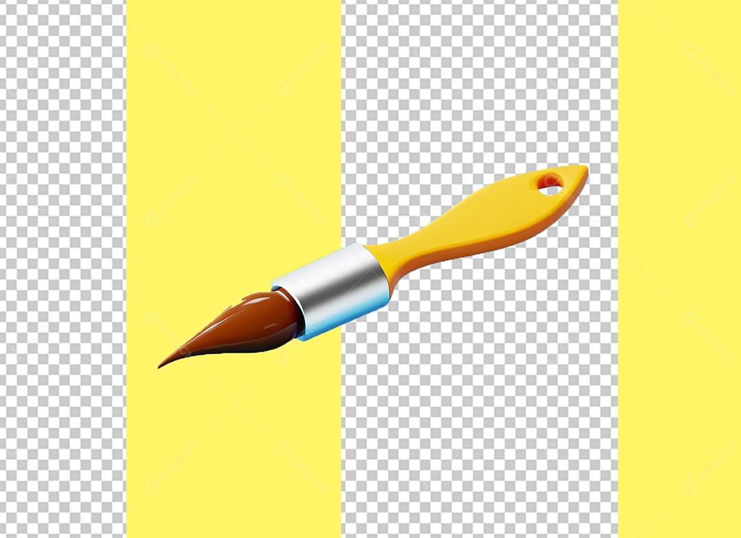 Pincel de Pintura Desenho Elemento 3D para Composição PSD