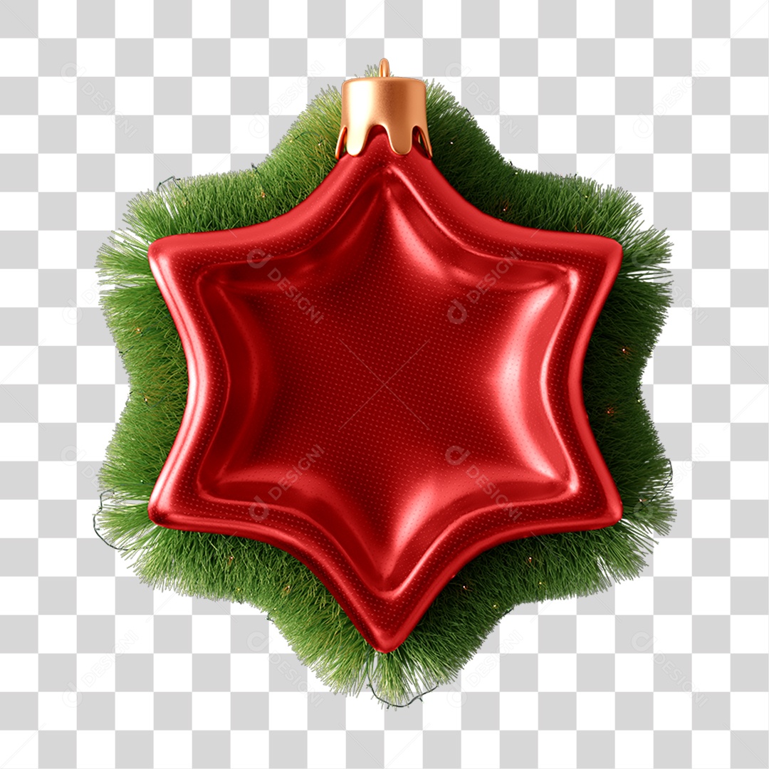 Elemento 3D Enfeite Decorativo para o Natal para Composição PNG Transparente