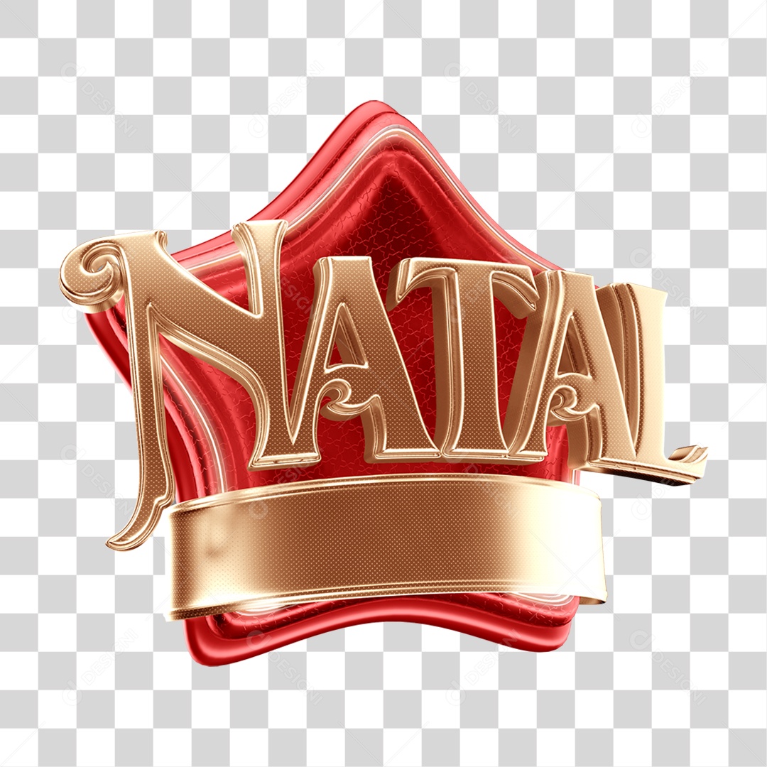 Elemento 3D Natal Estrela Decoração Natalina PNG Transparente