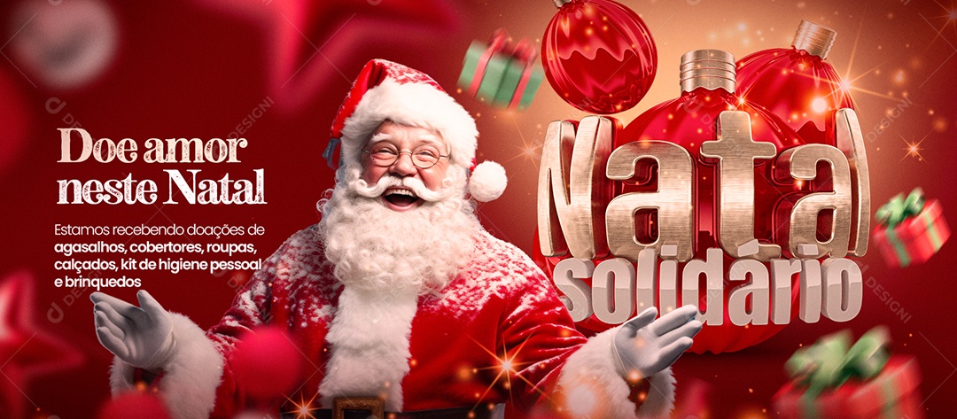 Social Media Banner Natal Solidário Doe Amor Neste Natal PSD Editável